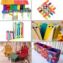 1 juego de 200 unidades de palitos de helado de colores, palitos de helado de madera de arcoíris de varios usos para manualidades, arte y manualidades, adecuado para la elaboración de juegos de bricolaje, creación de artesanías, diseño arquitectónico, etc., hielo, fiesta, viaje, bodas, cumpleaños, graduación, despedida de soltera, cocina, artículos de cocina, almacenamiento, decoración, al aire libre. - Multicolor - Ver 5