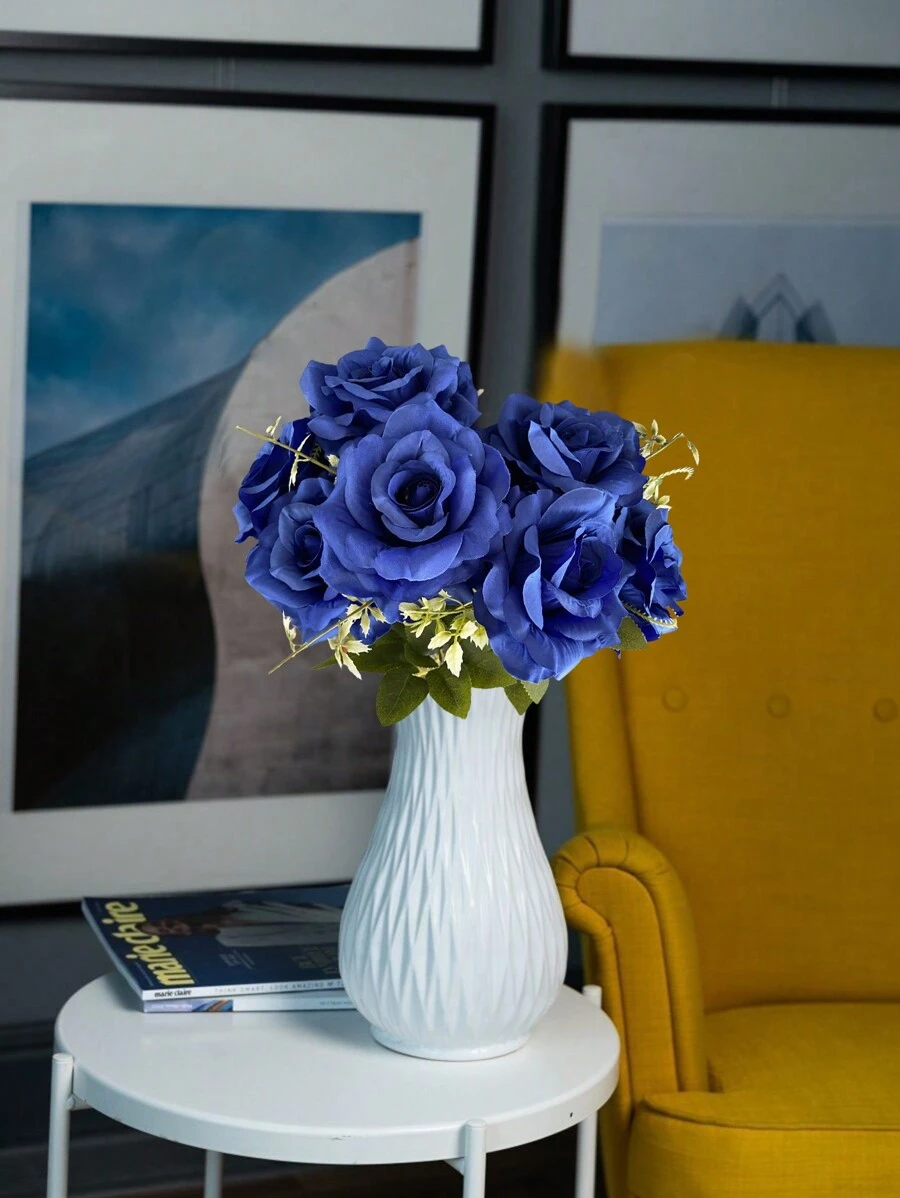 2 Packs 14 Heads17.32in Artificial Rose Flowers Bouquet, Rose Plants Silk Flowe Rwith Stem Silk Flower Arrangement For Home Kitchen  Rose Gift For Valentine Home Decor Bouquet Centerpieces Floral Arrangement Home Decoration,DIY Decoration Party Mother's Day Outdoor Decor