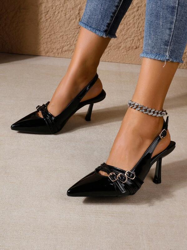 Scarpe alla moda con fibbia per signore per primavera ed autunno