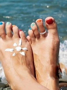 1PC S925 Sterling Silver Fine Simple Fine Loop Diamond Toe Ring Adjustable Toe Ring Suitable For Summer Seaside Wear