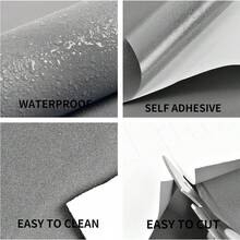 1 cuộn Giấy dán tường màu xám Giấy dán tường bóc và dán Giấy dán tường hiện đại có thể tháo rời Giấy dán tường màu xám Giấy dán tường có kết cấu tự dính Giấy dán tường trang trí Phòng tắm Tủ bếp Nâng cấp dày hơn 15,7inX393,7in - Màu Xám nhạt - Xem 7