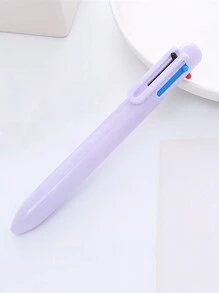 1pc Pure Design Multi Color Ballpoint Pen 0.5mm 6 In 1 Roller Ball Pen Spot Liner Marker Office School Back To School