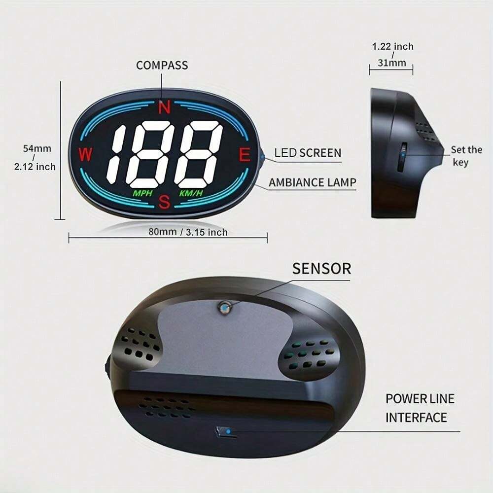 Mile Speedometer Advanced Universal HUD Head-Up Display - Real-Time ...
