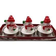 3入組聖誕蠟燭裝飾套裝，包含聖誕老人/聖誕樹/雪人造型，適用於節慶晚餐桌面裝飾，浪漫可愛，營造聖誕氛圍 - 彩色 - 查看 9