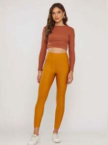 Women Leggings - Mustard Yellow - View 3
