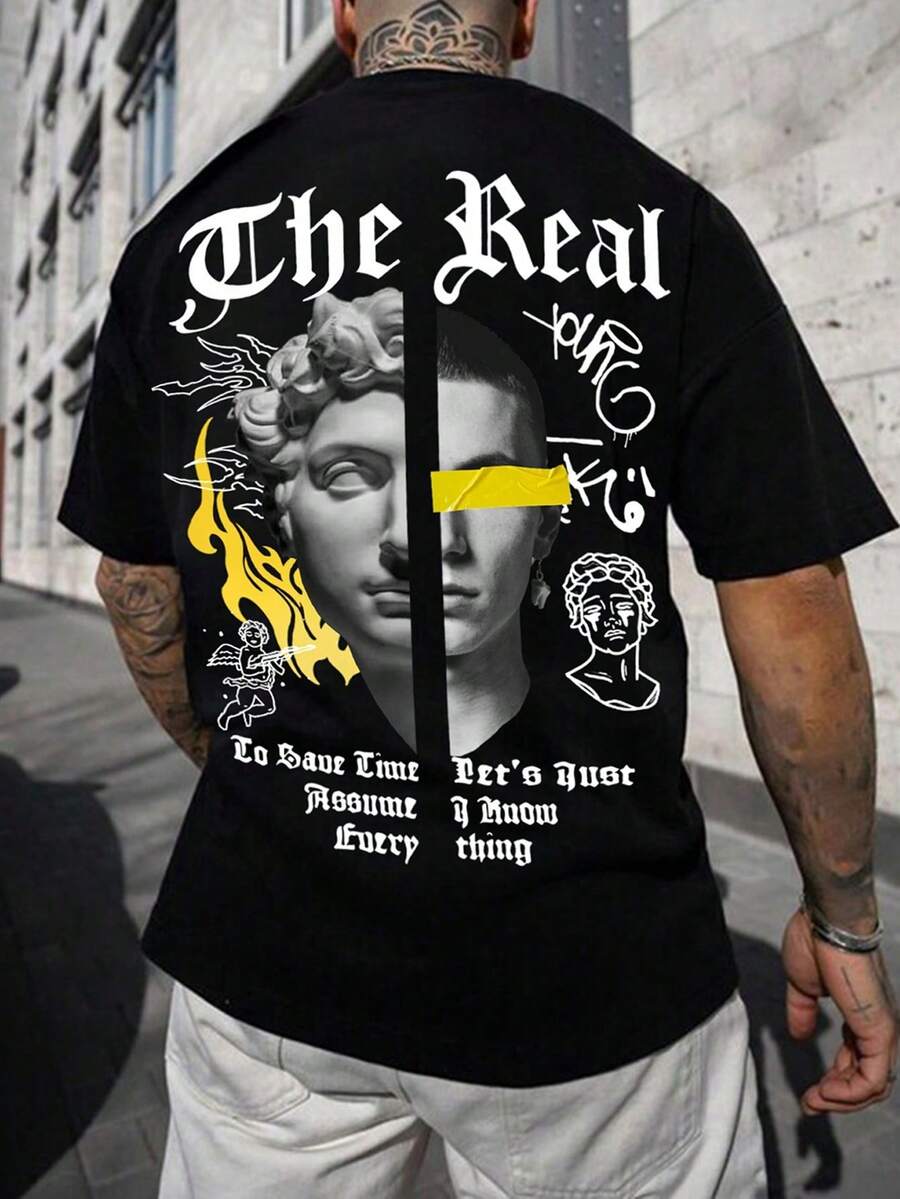 Men T-Shirts - 黑色 - 查看 1