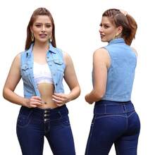 Chaleco de Mezclilla Rígida - Azul lavado medio - Ver 3