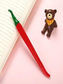 1pc Simulated Chili Pepper Shaped Toy Pen, Suitable For Learning Writing, Pranks And Stress Relief - Multicolor - View 5