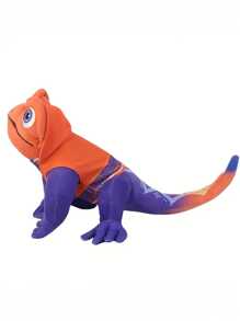 Molutian 36cm/14.17in Iwaju Otin Plush Toys Lizard Hexagonal Dinosaur Plush Simulation Lizard Plush Real Life Reptiles Wild Lizard Chameleon Toys Salamander Gifts For Children Home Decoration - Orange - View 7