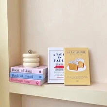 5 pièces Livres décoratifs crème de style Ins, Livres de simulation créatifs de bureau, accessoires de photographie, décoration de luxe douce et pour le salon et la salle d'étude, meilleurs cadeaux