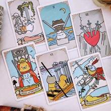 Baraja adorable de 78 tarjetas con lindos gatos Potenko de 97 x 63 mm para principiantes, tamaño portable - Azul - Ver 6