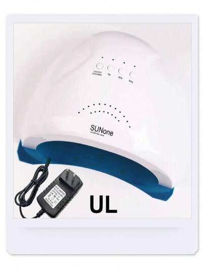 Lámpara Sun One 48 Watts.  Material plástico.  Interior blanco.  Base metálica desmontable.  Cable cargador para su uso. Botones de tiempo. 30 LED posicionados para un secado más uniforme.  Luz UV/LED,  que seca cualquier material desde el gel semipermanente a la resina, polygel y gel de construcción.1 piezas 2piezas 5 piezas