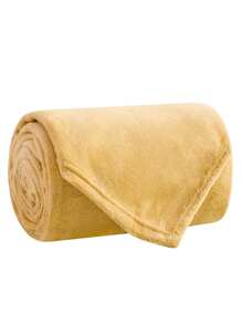 Soft Throw Blanket 17 Solid Colors King Queen Full Twin And Throw Size - 金色 - 查看 2