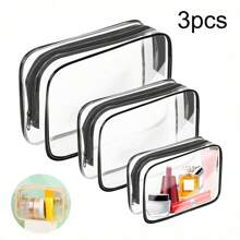 3 Pezzi Accessori per borse da spiaggia Bogg nere trasparenti, Buste con cerniera in plastica per borse da spiaggia, da viaggio, per organizzare cosmetici e articoli da toeletta, borse per cosmetici divisorie e impermeabili, custodie per trucchi, accessori da viaggio, borse per cosmetici - Visualizzare 1
