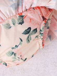 2pcs Baby Girls Lovely Bodysuit And Shorts Set For Summer - Pink - View 8