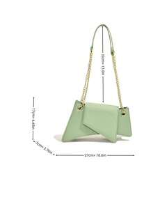 女性時尚純色個性化幾何鏈條包