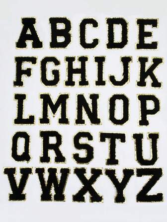 26入組字母陶瓷布熱轉印貼片