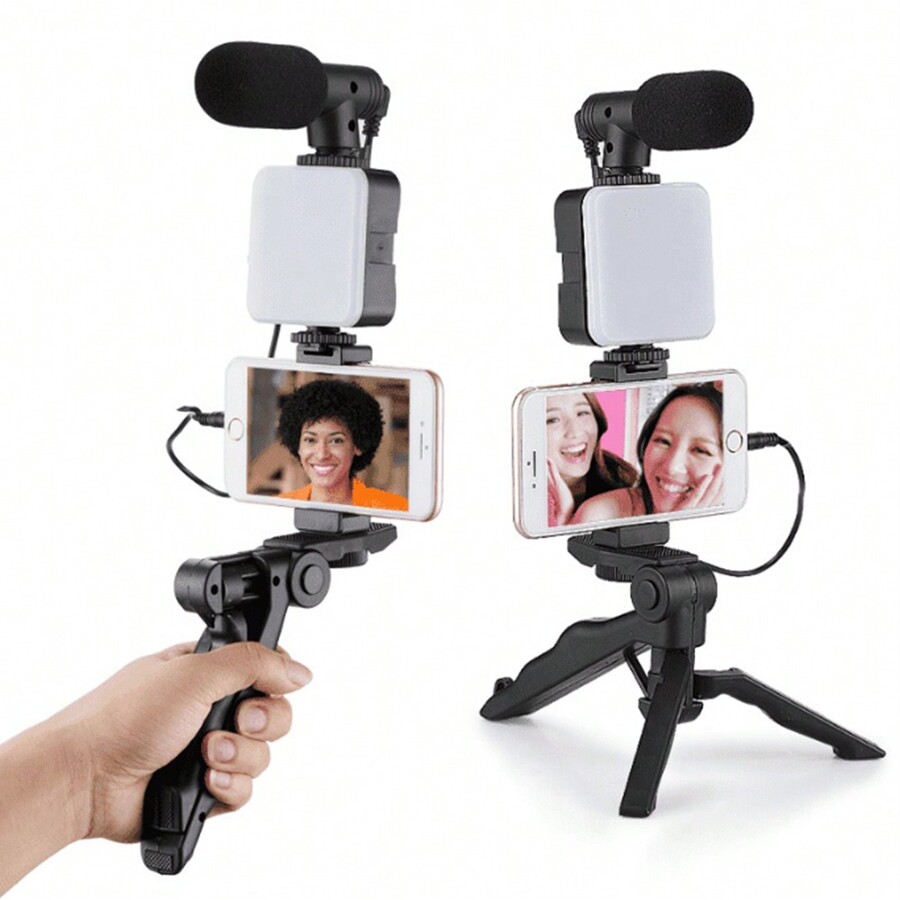 5In1 Set Mobile Phone Stand Stabilizer With LED Fill Light