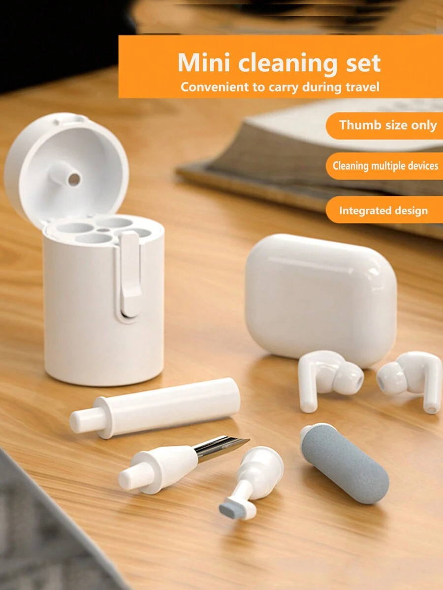 1 Bộ Bút Làm Sạch Thiết Bị Điện Tử Đa Chức Năng Mini Di Động Để Loại Bỏ Bụi Và Đánh Răng Tai Nghe, Điện Thoại, Tai Nghe Bluetooth - trắng - Xem 1