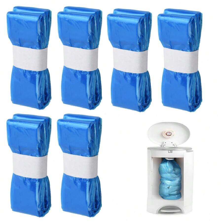 6 Pcs Diaper Pail Refill Bags, 4.5m X 26cm Baby Diaper Bin Refills
