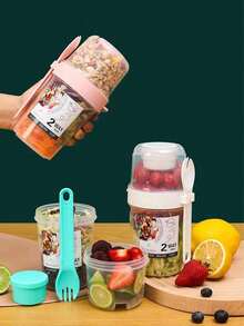 2 chiếc Cốc Salad, Cốc Đĩa Salad, Hộp Đựng Salad Tốt Cho Sức Khỏe, Nĩa, Hộp Đựng Salad, Cốc Salad Ăn Trưa Dã Ngoại, Cốc Salad Có Nắp, Cốc Salad Di Động Ngoài Trời - Nhiều màu - Xem 5