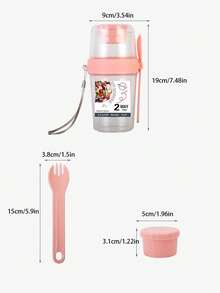 2 chiếc Cốc Salad, Cốc Đĩa Salad, Hộp Đựng Salad Tốt Cho Sức Khỏe, Nĩa, Hộp Đựng Salad, Cốc Salad Ăn Trưa Dã Ngoại, Cốc Salad Có Nắp, Cốc Salad Di Động Ngoài Trời - Nhiều màu - Xem 3