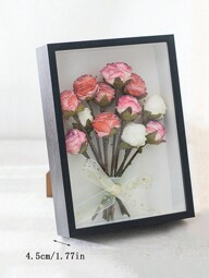 Getrockneter Blumenrahmen, DIY 3D Cut Out hölzerner Muster Rahmen, Modell Anzeigeständer, Bilderrahmen