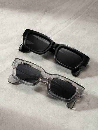 1pc Unisex European And American Retro Y2k Small Square Thick Border Fashion Glasses For Party Beach Clubs And Summer Beach Accessories Glasses Shades For Summer Beach Vacation,Outdoor,Travel