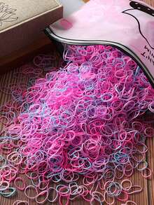 1000 piezas Ligas de goma transparentes elásticas, pequeñas bandas de pelo elásticas para mujeres, para peinar el cabello,herramientas para el cabello accesorios para el cabello accesorios para el pelo - Multicolor - Ver 8