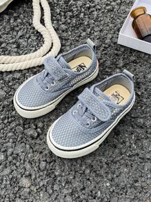 Children's Canvas Shoes, Spring/Autumn Korean Style Unisex Shoes, Fashionable Low Cut & Lace-Up Shoes, Classic High-Top Canvas Shoes, All-Match Casual Sports Skateboarding Slip-On Shoes, Slouchy Shoes, Children's Dance Shoes - Grey - View 1