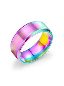 1 chiếc nhẫn thép titan thời trang tối giản, đa năng cho thường ngày, kinh doanh, tiệc tùng, đám cưới, ngày lễ tình nhân, ngày của cha, ngày của mẹ, sinh nhật, đường phố, cặp đôi, tối giản, phụ kiện cá nhân hóa - vòng vát cạnh 8mm - Xem 8