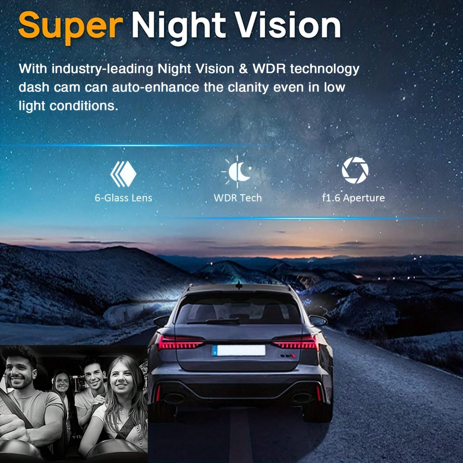 Cámara Para Coche Volam 3 Canales - Con Visión Nocturna, Sensor G, Monitor De Estacionamiento Y Tarjeta SD 64 GB