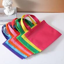10 chiếc túi vải không dệt nhiều màu cỡ nhỏ đựng quà dự tiệc, kích thước 8x8 inch, có quai xách, túi quà tặng có thể tái sử dụng cho tiệc sinh nhật, ngày lễ tình nhân trở lại trường - 10 túi kẹo nhiều màu - Xem 5