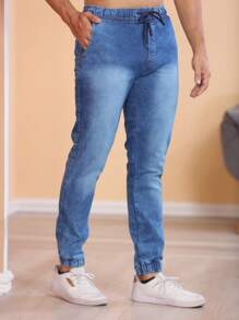 Men Pants - Medium Wash - View 6