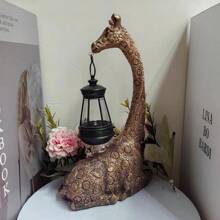 1pc Giraffe Sculpture Solar-Powered LED Light Garden Ornament Outdoor Yard Decoration - Multicolor - View 1