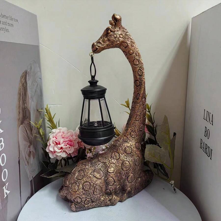 1pc Giraffe Sculpture Solar-Powered LED Light Garden Ornament Outdoor Yard Decoration - Multicolor - View 1