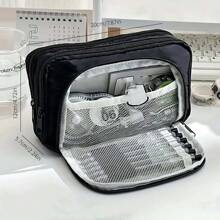 1pc Stationery Bag, Pencil Case, Large Capacity Pencil Case, Handheld Pencil Case, Stationery Box, Cosmetics, Portable Gifts, Suitable For Office, School, Youth, Girls, Boys, Men, Women, Adults Back To School Essentials, Creative Gift For Thanksgiving, Christmas, Birthday Halloween Decoration, Back To School, School Supplies, Pencil Pouch, School Bag
