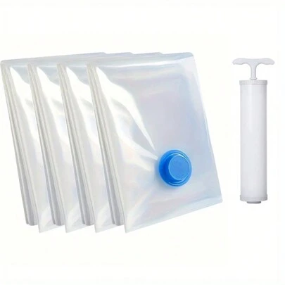 1pc/Set Vacuum Compression Storage Bags With Manual Pump, For Clothes, Blankets, Shirts Sealing And Moving Bags, Home Space Saver Organizers For Dorm, Closet, Bedroom, Bathroom, Clothes Compression Packs Decorations Decor Festival Decor Room Decor Home Decor Decor Bedroom Decor