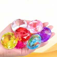 14 piezas Piedras preciosas de colores, cofre del tesoro de oro, réplica de cristal, cofre del tesoro del castillo de princesas, cofre del tesoro del pirata, popular juguete de verano para la playa de arena y agua. - 1 estilo - Ver 7