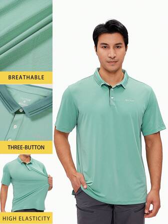 TECTOP Sportliches Herren Polo-shirt Mit Kurzem Ärmel, Feuchtigkeitsaufnahme Und Schnelltrocknendem Golf-shirt Mit 3 Knöpfen Für Tennis, Fitness, Freizeit- Und Outdoor-sportarten