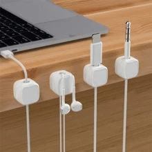 6入組磁性電纜夾【電纜平滑調節】電纜夾，桌面電纜管理器，家用桌面電話車用桌面床頭櫃鼠標數據線USB驅動器支架 - 彩色 - 查看 10