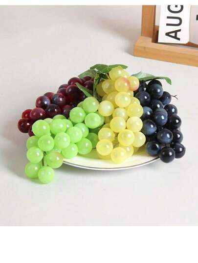 1/5入組塑料人造葡萄，適用於婚禮裝飾、家居裝飾、攝影取景、節日派對蛋糕裝飾、水果造型裝飾