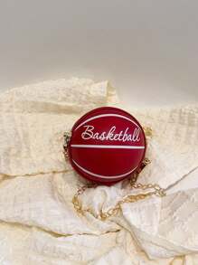 Mini Kids Shoulder Bag, Unisex Basketball Patterned Crossbody Bag With Chain Strap, Cute And Versatile Bag For Baby Outings - A - View 4