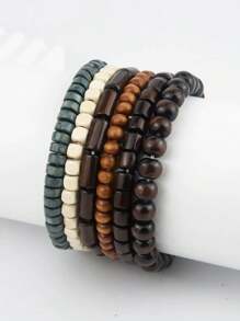 Ensemble de 6 Bracelets minimalistes en perles pour hommes, pour la décoration quotidienne, cadeau pour la famille et les amis, cadeau d'anniversaire de vacances pour les petit amis