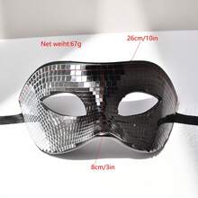 1pc Disco Ball Glitter Face Mask, Shiny Mirror Face Covering - Multicolor - View 3