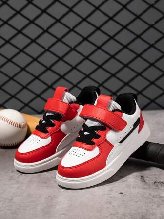 1 Pair Kids' Sports Shoes, Breathable, Elastic, Soft, Shock-Absorbing, Quick-Drying, Lightweight, Waterproof, Anti-Slip, Wear-Resistant, PU Leather & Patchwork Upper, Unisex Casual Street Running Chunky Sneakers