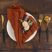 6/12/24pcs Textured Gauze Napkins, 19.7 X 19.7 Inches Decorative Napkins, Suitable For Wedding, Celebrations, Baby Shower, Restaurant Decorations (Maple Red) - Maple Leaf Red - View 3