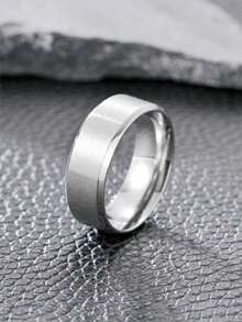 1 chiếc nhẫn thép titan thời trang tối giản, đa năng cho thường ngày, kinh doanh, tiệc tùng, đám cưới, ngày lễ tình nhân, ngày của cha, ngày của mẹ, sinh nhật, đường phố, cặp đôi, tối giản, phụ kiện cá nhân hóa - vòng vát cạnh 8mm - Xem 3