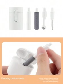 1 Bộ Bút Làm Sạch Thiết Bị Điện Tử Đa Chức Năng Mini Di Động Để Loại Bỏ Bụi Và Đánh Răng Tai Nghe, Điện Thoại, Tai Nghe Bluetooth - trắng - Xem 7