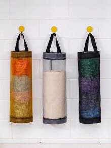 Porta buste di plastica, borsa porta buste di plastica, porta buste della spesa, dispenser di borsa di stoccaggio a maglie appeso, organizzatore pieghevole per borsa di spazzatura, porta buste di plastica traspirante per la tua cucina, organizzatore di buste di plastica per la casa, dispenser di copriscarpe, accessori per cucina - Multicolore - Visualizzare 12